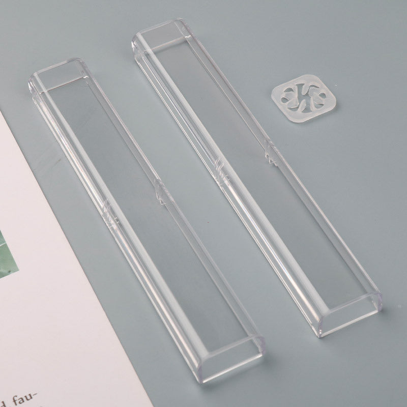 Wholesale fully transparent small square crystal pen box